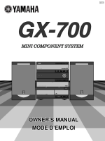 Yamaha GX-700 - Owners Manual